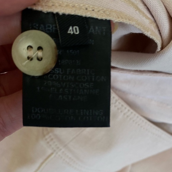 Isabel Marant || Ovida Side Slit Pants Cropped Trousers Cream Blush 40 - Picture 9 of 12